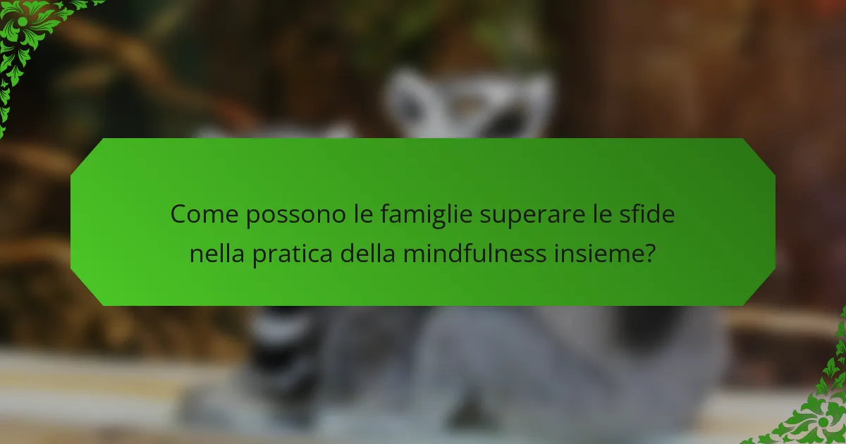 Come possono le famiglie superare le sfide nella pratica della mindfulness insieme?