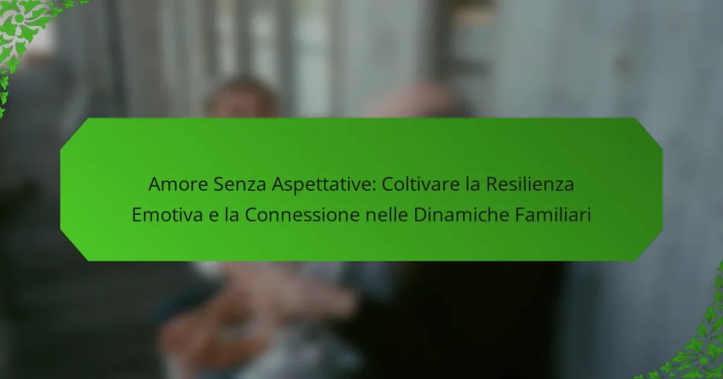 Amore Senza Aspettative: Coltivare la Resilienza Emotiva e la Connessione nelle Dinamiche Familiari