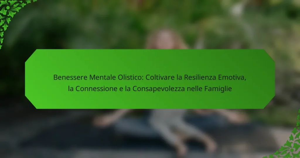 Benessere Mentale Olistico: Coltivare la Resilienza Emotiva, la Connessione e la Consapevolezza nelle Famiglie