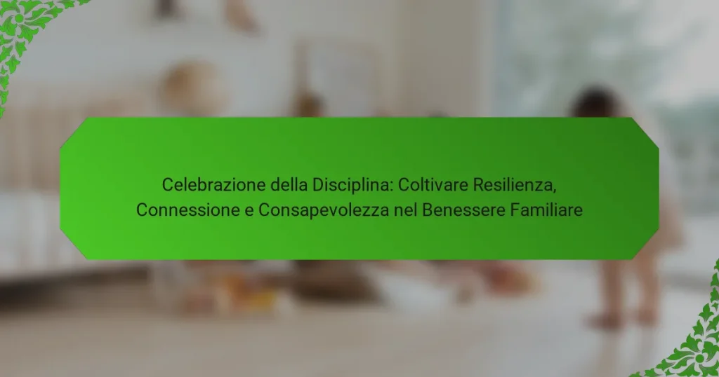 Celebrazione della Disciplina: Coltivare Resilienza, Connessione e Consapevolezza nel Benessere Familiare
