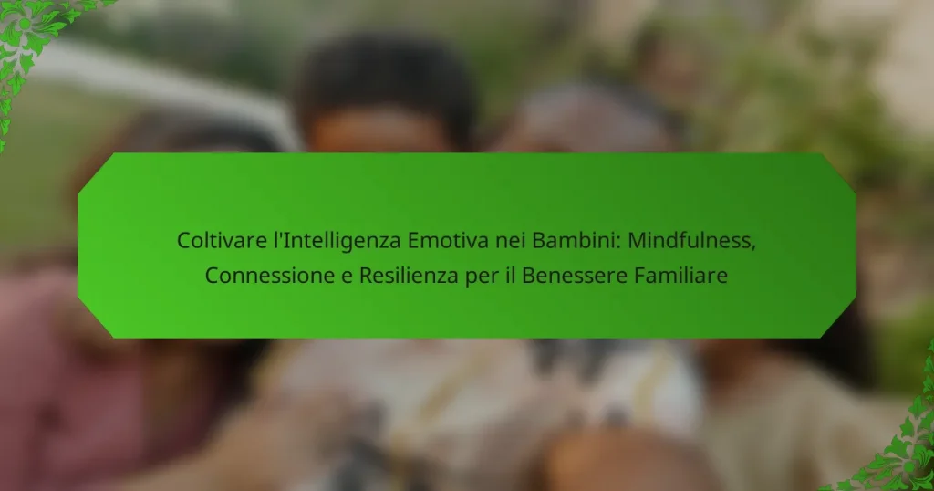 Coltivare l’Intelligenza Emotiva nei Bambini: Mindfulness, Connessione e Resilienza per il Benessere Familiare