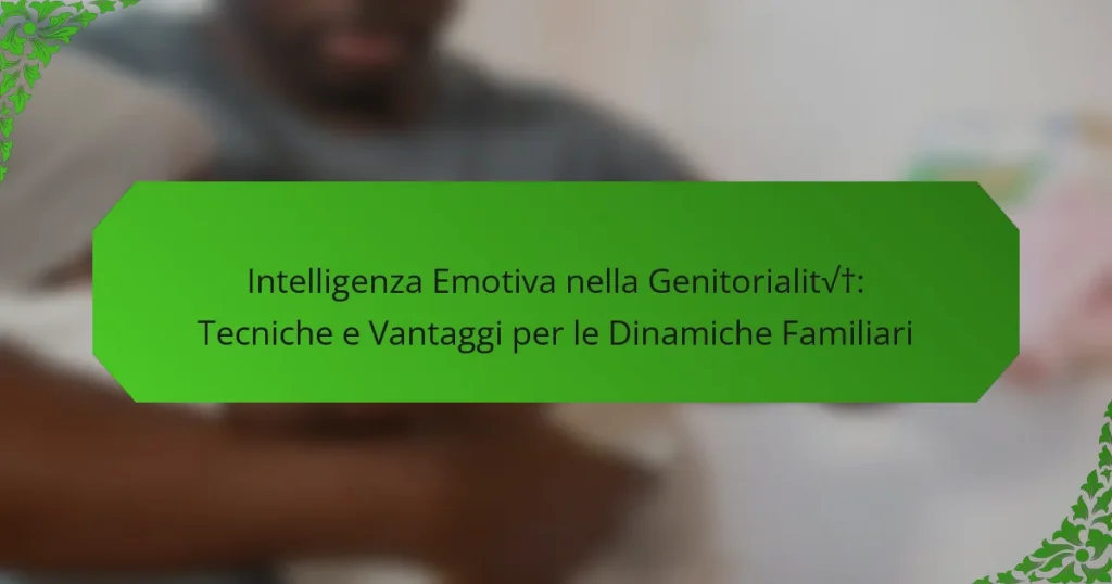 Intelligenza Emotiva nella Genitorialità: Tecniche e Vantaggi per le Dinamiche Familiari