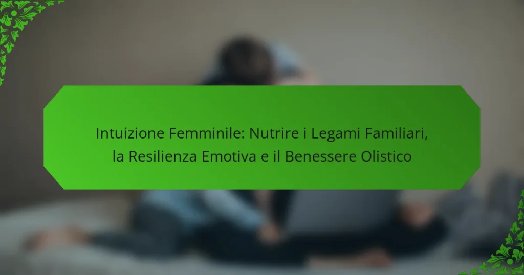 Intuizione Femminile: Nutrire i Legami Familiari, la Resilienza Emotiva e il Benessere Olistico
