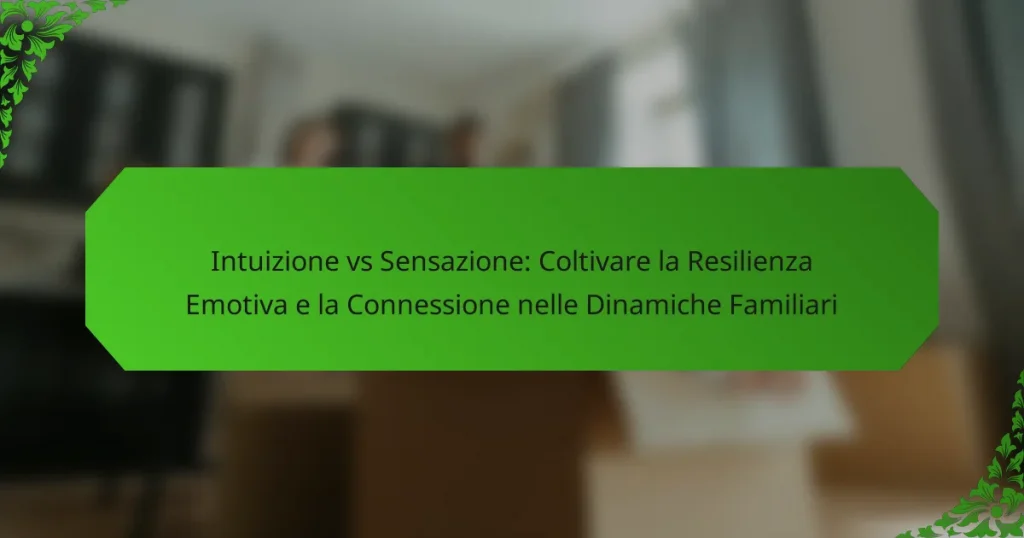 Intuizione vs Sensazione: Coltivare la Resilienza Emotiva e la Connessione nelle Dinamiche Familiari