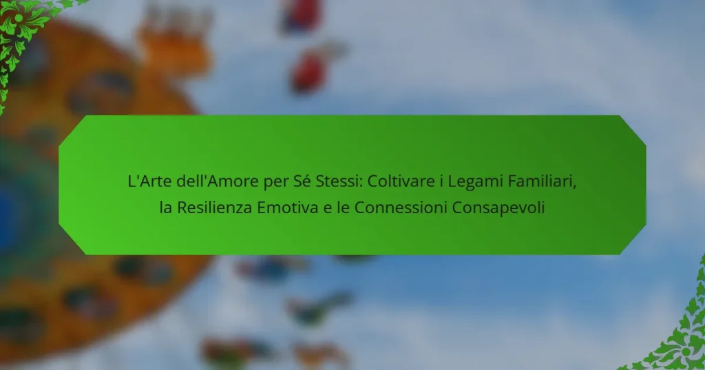 L’Arte dell’Amore per Sé Stessi: Coltivare i Legami Familiari, la Resilienza Emotiva e le Connessioni Consapevoli