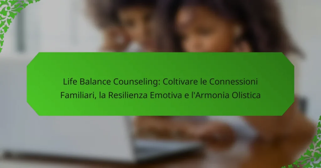 Life Balance Counseling: Coltivare le Connessioni Familiari, la Resilienza Emotiva e l’Armonia Olistica