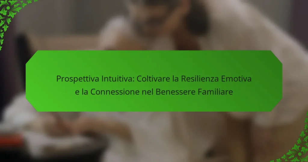 Prospettiva Intuitiva: Coltivare la Resilienza Emotiva e la Connessione nel Benessere Familiare