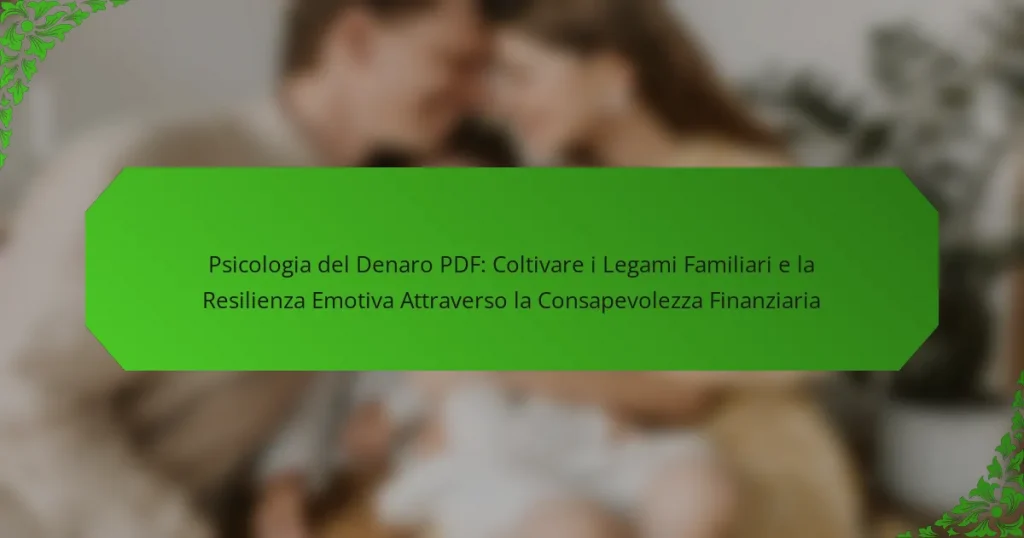 Psicologia del Denaro PDF: Coltivare i Legami Familiari e la Resilienza Emotiva Attraverso la Consapevolezza Finanziaria