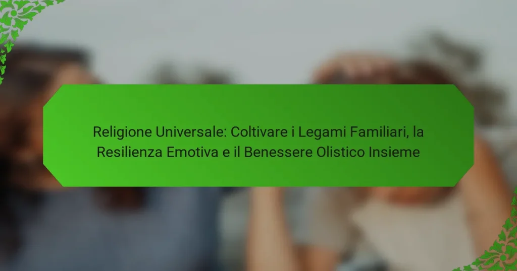 Religione Universale: Coltivare i Legami Familiari, la Resilienza Emotiva e il Benessere Olistico Insieme