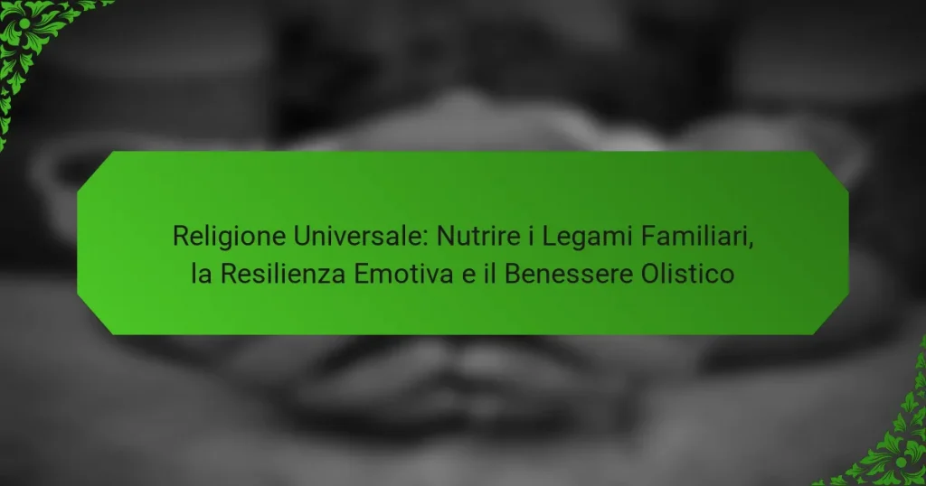 Religione Universale: Nutrire i Legami Familiari, la Resilienza Emotiva e il Benessere Olistico