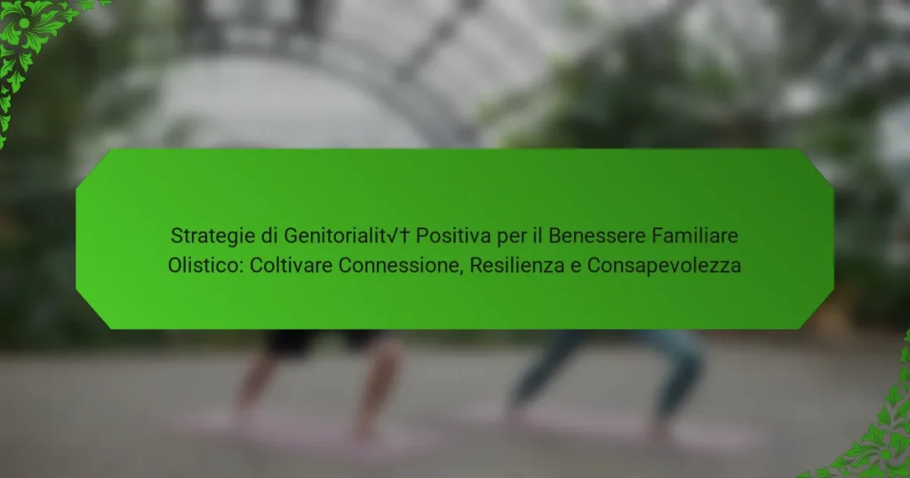 Strategie di Genitorialità Positiva per il Benessere Familiare Olistico: Coltivare Connessione, Resilienza e Consapevolezza