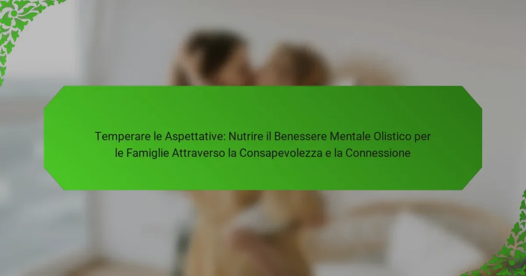 Temperare le Aspettative: Nutrire il Benessere Mentale Olistico per le Famiglie Attraverso la Consapevolezza e la Connessione