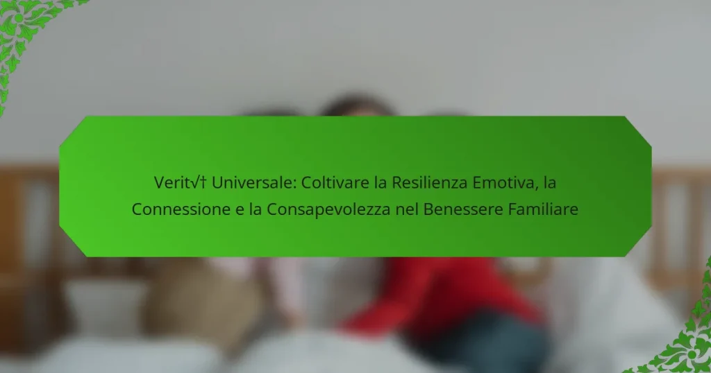 Verità Universale: Coltivare la Resilienza Emotiva, la Connessione e la Consapevolezza nel Benessere Familiare