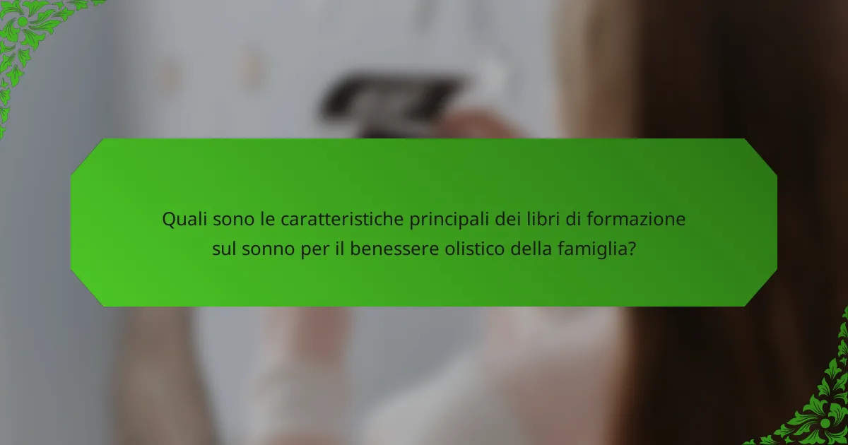 Quali sono le caratteristiche principali dei libri di formazione sul sonno per il benessere olistico della famiglia?