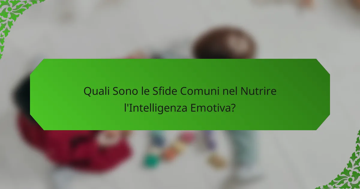 Quali Sono le Sfide Comuni nel Nutrire l'Intelligenza Emotiva?